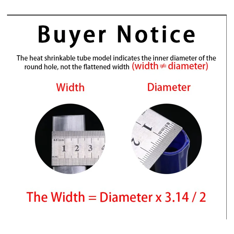 1M 2:1Heat Shrink Tubing Diameter 45mm 50mm 60mm 70mm 80mm 90mm 100mm 120mm 150mm 180mm Heat Shrink Tubing Sleeving