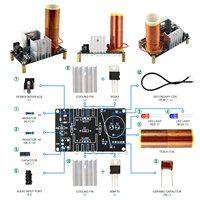1 Set Mini Tesla Coil Kit 15W Mini Music Tesla Coil Plasma Speaker Tesla Wireless Transmission DC 15-24V DIY Kits