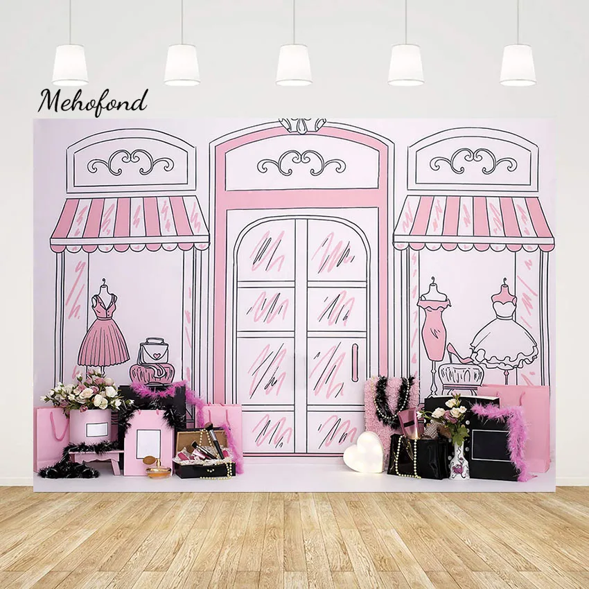 

Mehofond Photography Backdrop Dress Store Decor Girls Princess Birthday Party Portrait Makeup Props Background Photocall Studio