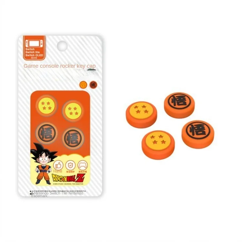 4 stuks Dragon Ball Son Goku Siliconen Joystick Duimgrepen Protector Rocker Cap voor JOYCON NS PS5 PRO Controller Game accessoires