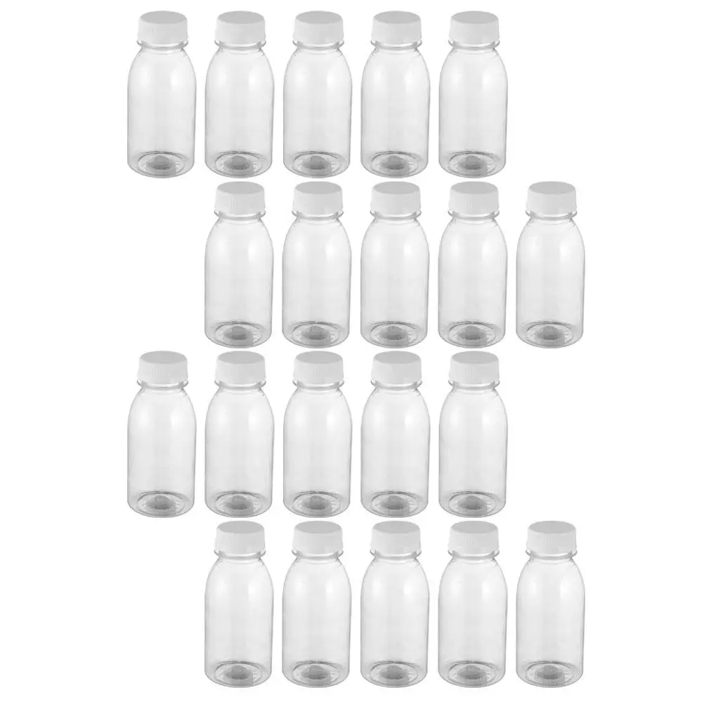 

20 Pcs Empty Juice Bottles Transparent PET Reusable Drinking Milk Portable Clear Containers Fruit Tea
