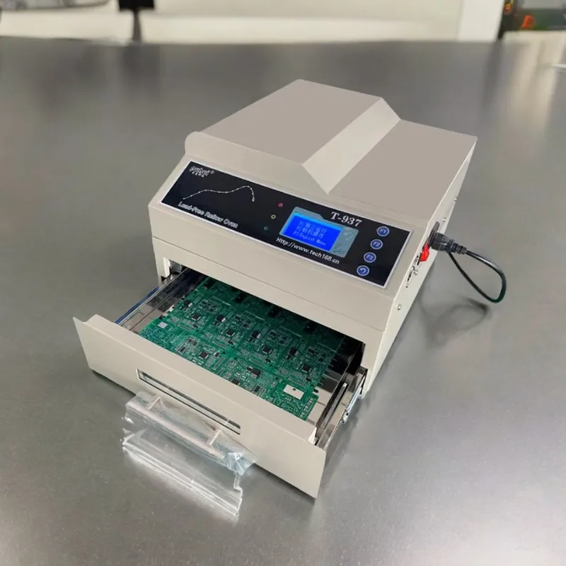 PUHUI T-937 Bleifreier Reflow-Ofen, 2300 W, Desktop-Infrarot-IC-Heizung, Reflow-Löten, Heißluft, BGA, SMD, SMT, genaue Temperatur