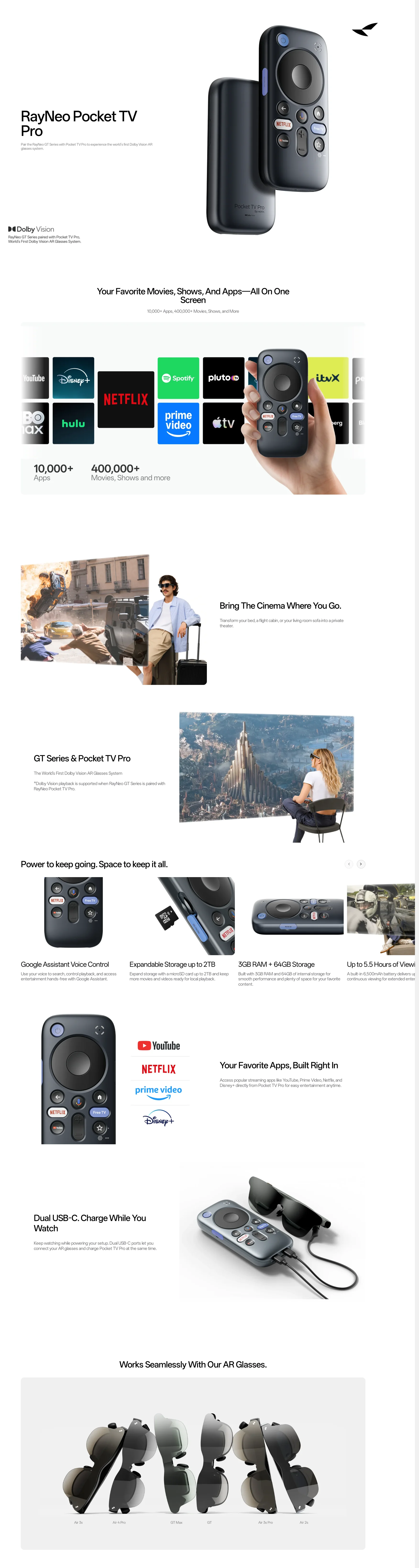 TCL RayNeo Pocket TV / TV Pro Smart-Brillen-Zubehör, Basisstation-Adapter für RayNeo Air 3/Air Plus/Air2/Air2 S/X2 AR-Brillen – Detail 17