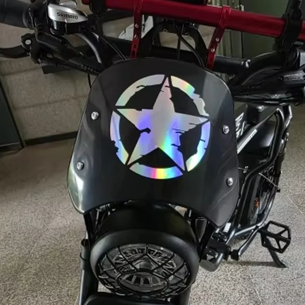 

1 шт. Водонепроницаемые виниловые наклейки с пятиконечной звездой для мотоциклов, для самостоятельного декорирования топливного бака, шлема, багажника, автомобильных окон, прочные виниловые наклейки