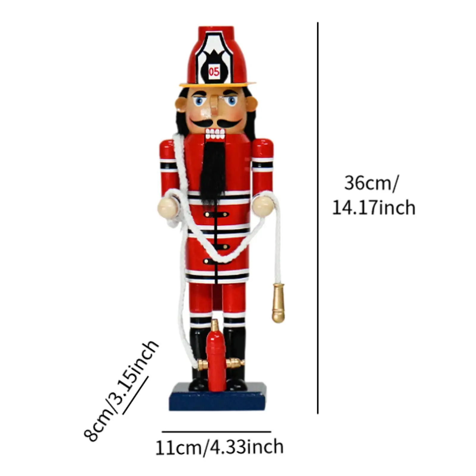 Firefighter Nutcracker Christmas Decor Height 36 cm Table Centerpiece Nutcracker