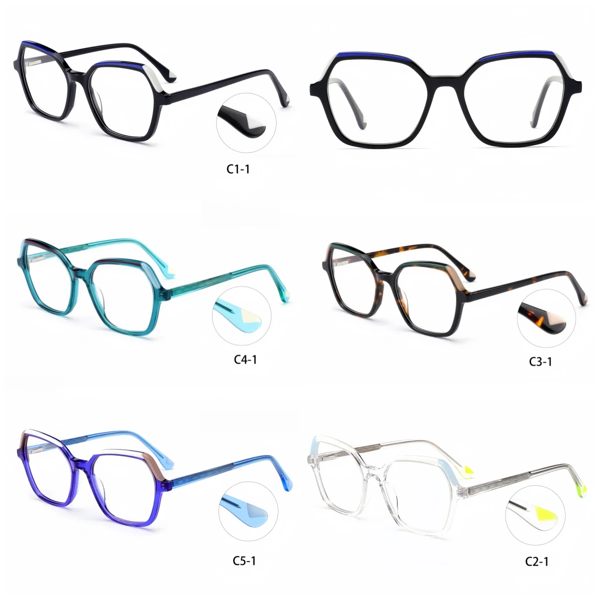 Handmade Acetate Reading Glasses Men Vintage Prescription Glasses Frame Brand Myopia Eyewear