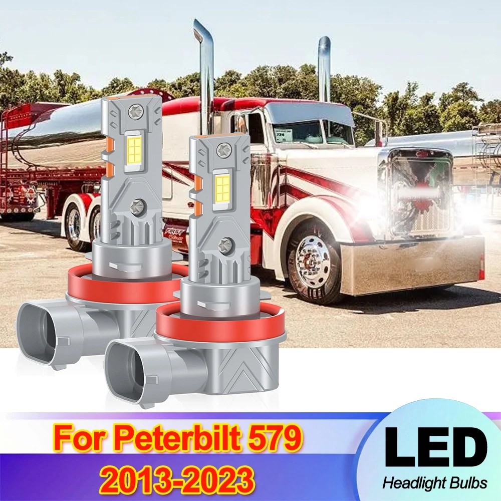 

H11 светодиодные лампы для фар высокой интенсивности 12000LM автомобильные фары 6000K белые авто передние фары для Peterbilt 579 2013-2023