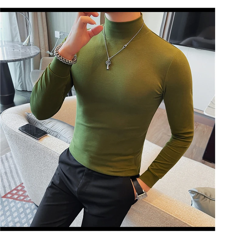 2026 Herren Thermounterwäsche Rollkragen-Hemd mit Revers, dünnes Modal-Herbst- und Winter-Langarm-Unterhemd, einlagiges Slim-Fit-Oberteil – Detail 13