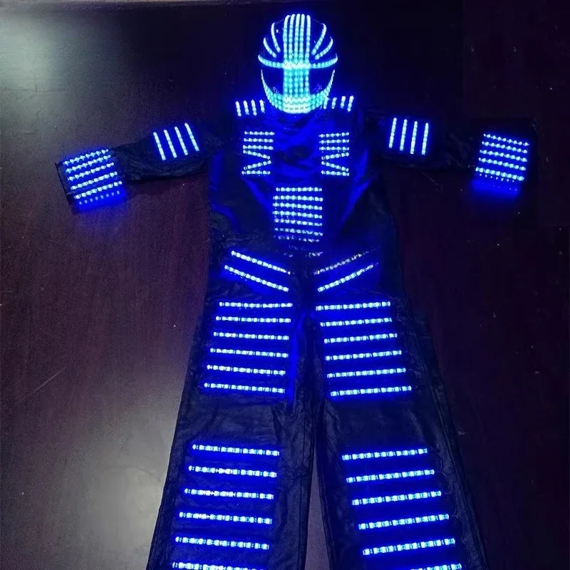 Creative LED flash robot clothing bar nightclub luminous stilts laser dance performance dance props