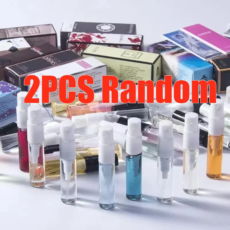 

2PCS Random Style Brand Perfume 3ML Sample Long Lasting Fragrance Pheromone Eau De Parfum for Women Men Portable Small Atomizer