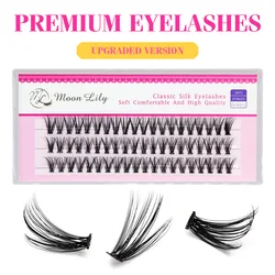 Moonlily Luxury Thick Cluster EyeLashes Extension 3D Russian Volume Grafting Fake False 20D 30D Mink Eyelash Bunche Cilias