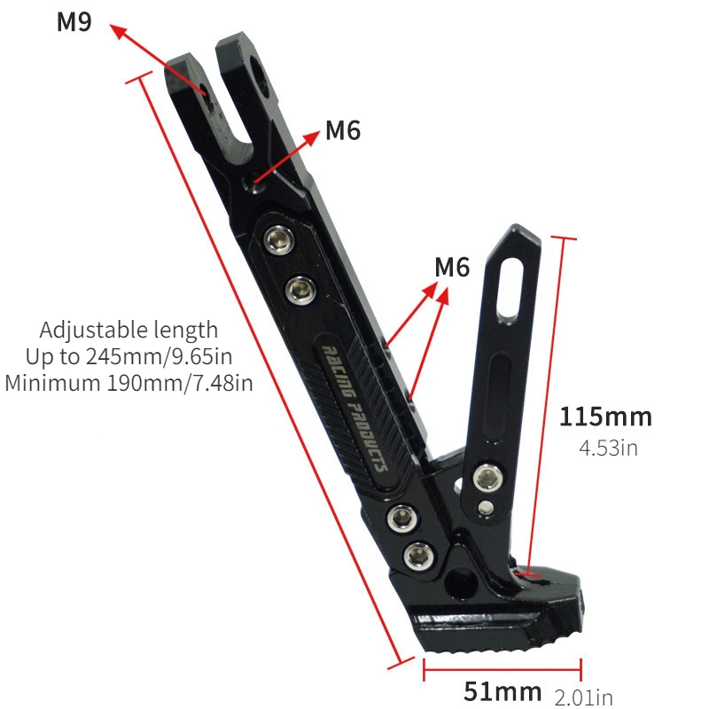 Motorcycle CNC Adjustable Kick Stand Electric Vehicle Side Support Side Frame Aluminum Alloy Motorcycle Modification Accessories