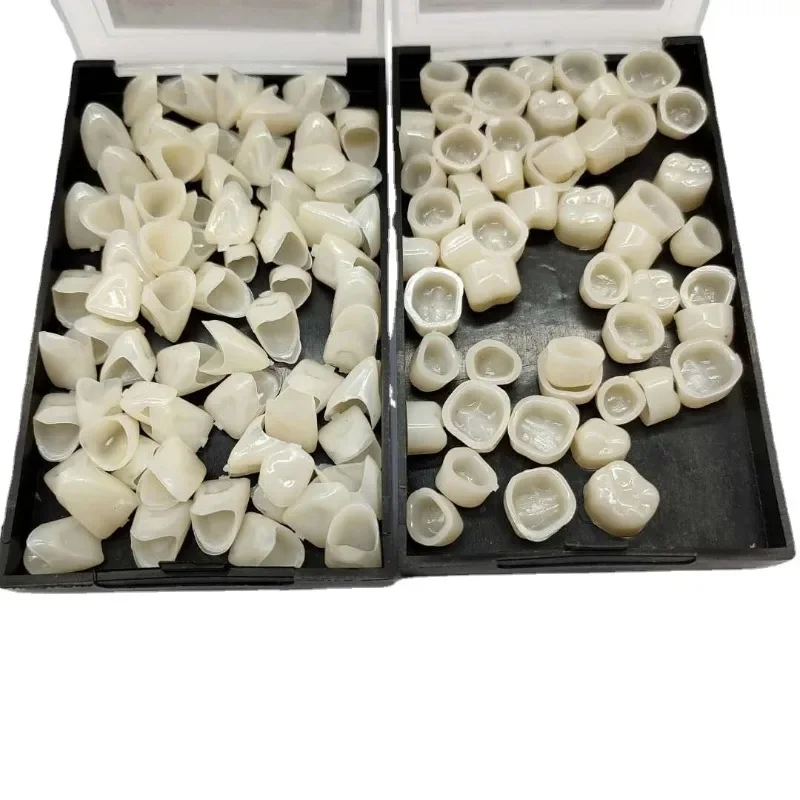 70Pcs/Box Dental Crowns Resin Realistic Dental Crowns Porcelain Temporary Teeth Crown Oral Teeth Whitening Anterior Molar Crown