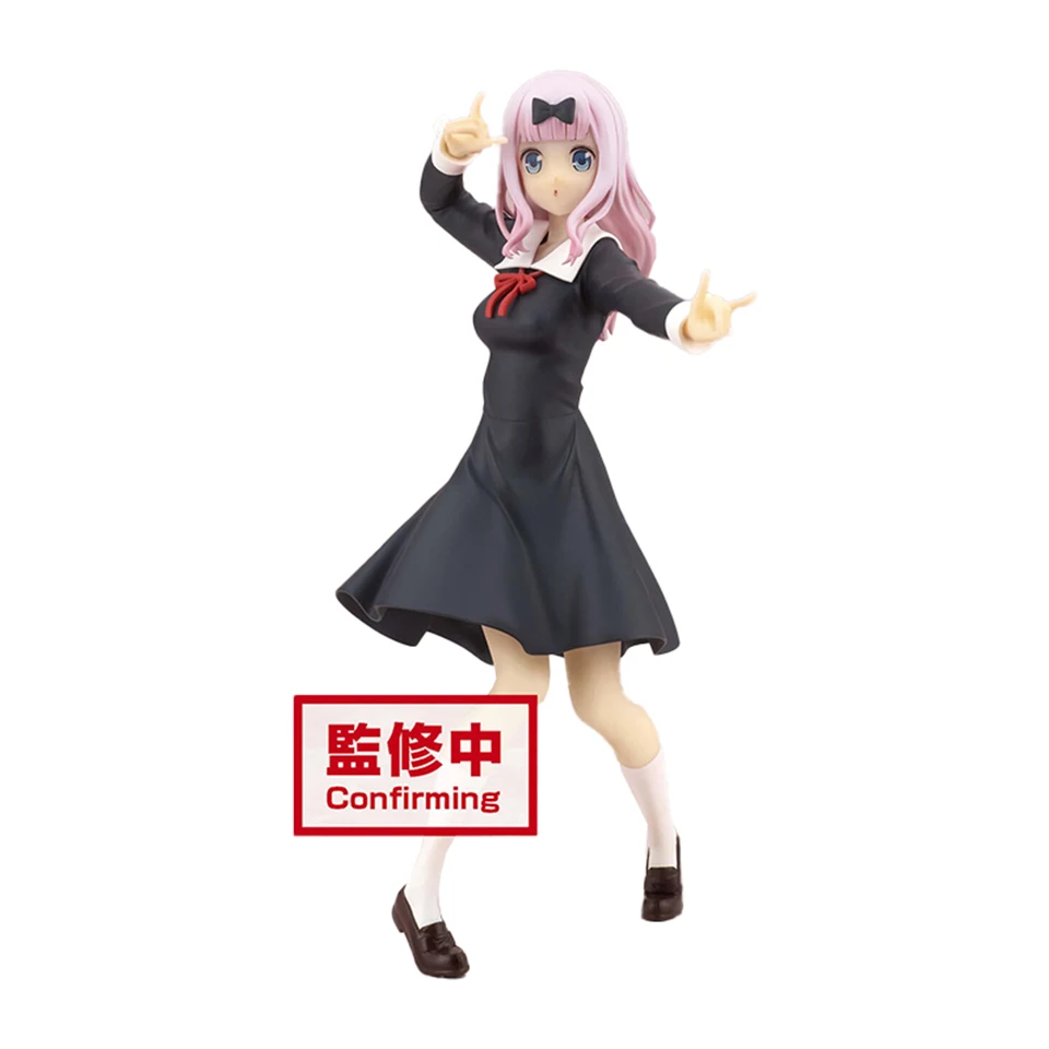 Original Genuine Banpresto Miss Kaguya Wants Me To Confess 18cm Fujiwara Chika With Uniforms PVC Figure Toys Child Gift