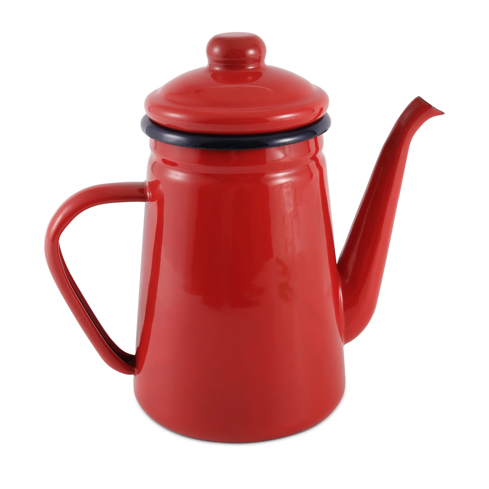 

1.1L Enamel Coffee Pot Hand Tea Induction Cooker Stove Universal Red