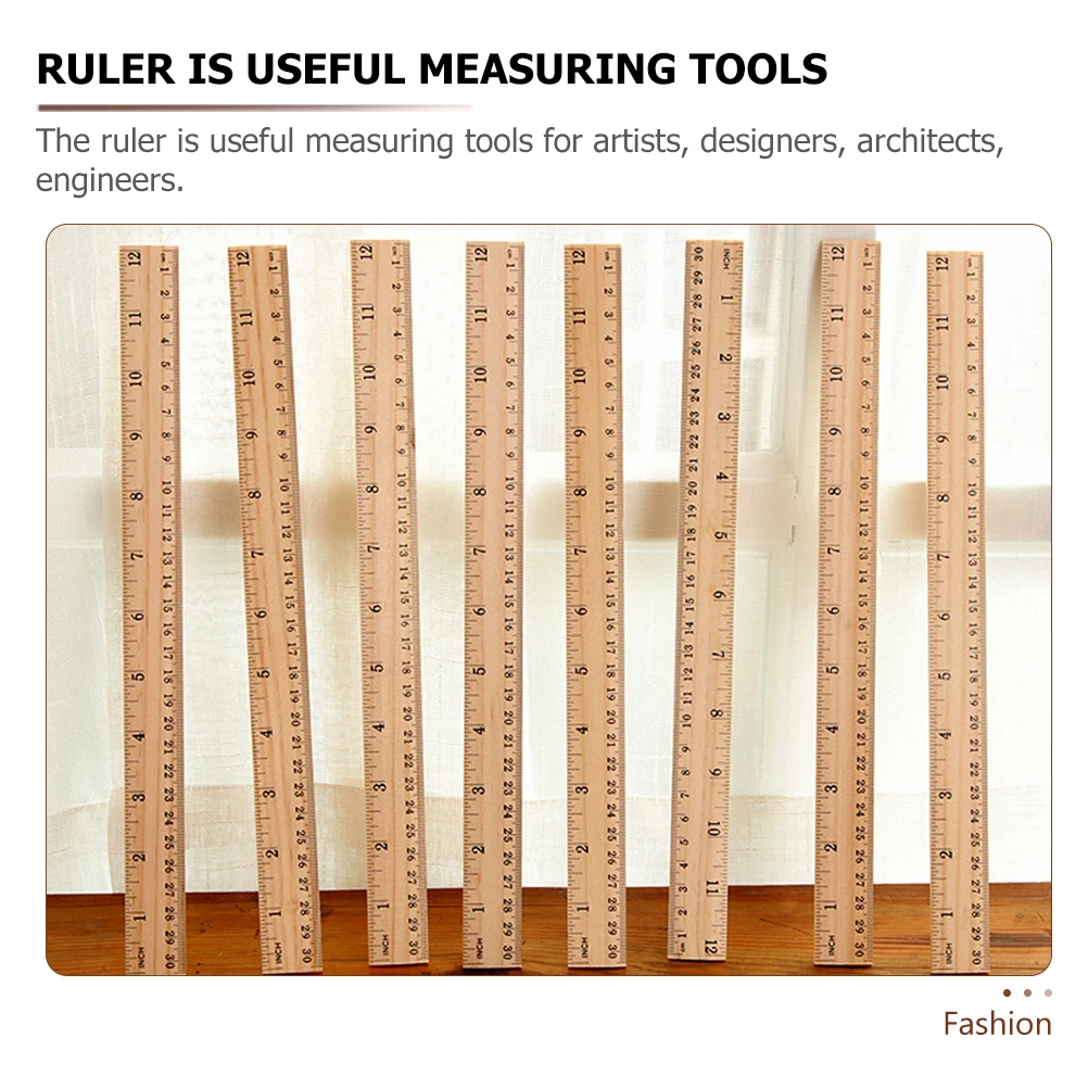 

20 Pcs Wooden Ruler Woodworking Rulers Multifunctional Drawing Bamboo Straight Edges
