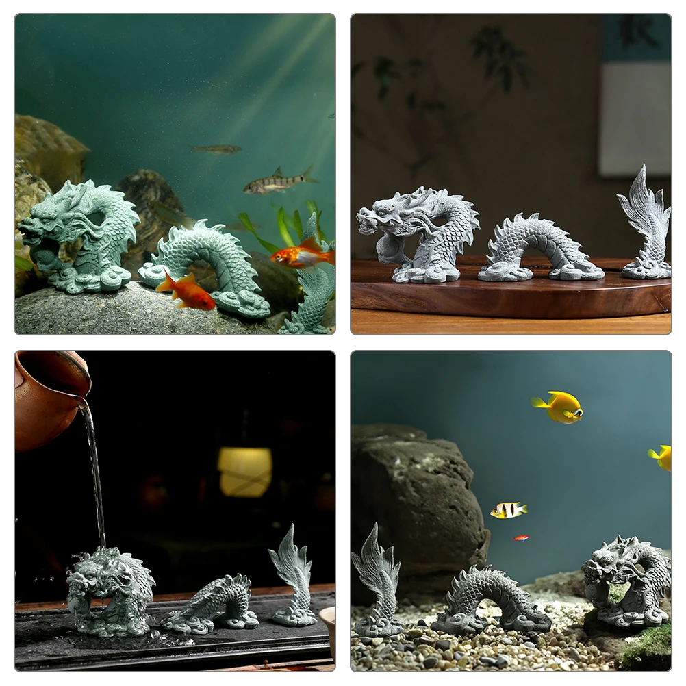 

1 set 1 Set Micro Landscape Decorations Miniature Dragon Statue Bonsai Resin Decor Small Statues Indoor Outdoor Home Office