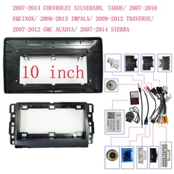 Car Radio FasciaS Frame For Chevrolet Express Van Traverse Tahoe 2008-2014 10 inch 2DIN Stereo Panel Harness Power Cord Canbus