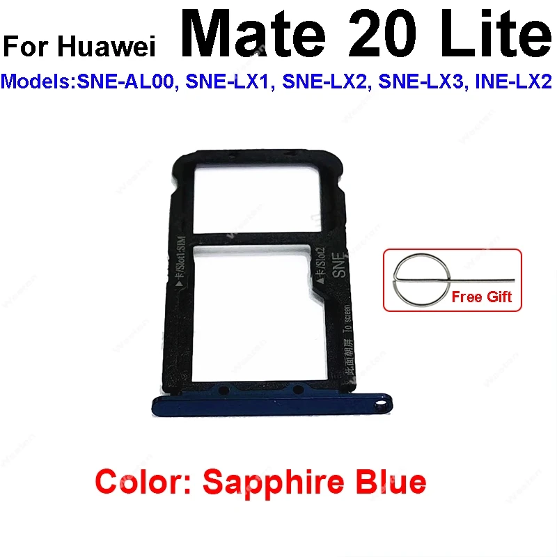 Sim Card Tray Holder For Huawei Mate 20 Lite Sim  Reader Card Slot Adapters For Huawei Maimang 7 Card Socket Repair Parts