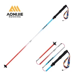 2pcs AONIJIE E4207 New Unisex Outdoor 7075 Aluminum Alloy Hiking Pole 4-section Cross-country Pole Walking Stick 110cm 120cm