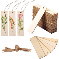 20Pcs Wooden Blank Bookmark DIY Wooden Craft Bookmark Unfinished Label For Home Decoration Supplies Wooden Hanging Tag