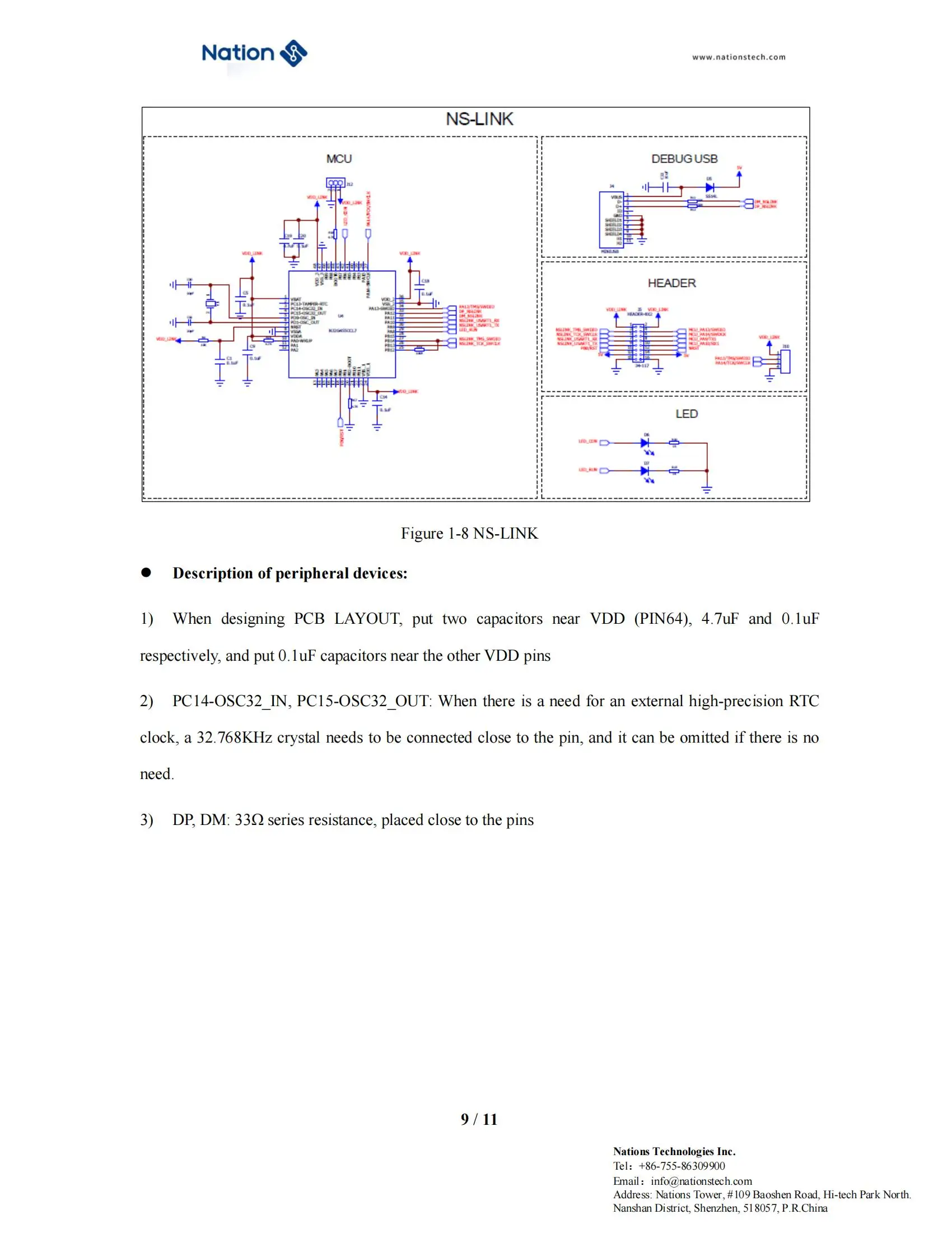 N32L40XRL-STB Entwicklungs platine n32l406rbl7 mcu on-board ns-link In-Circuit-Debugger – Detail 11