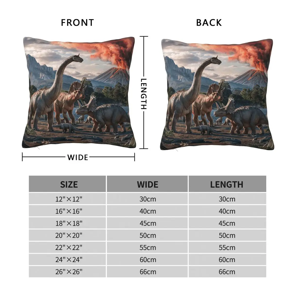 Jurassic Dinosaur Vintage Square Pillowcase Cushion Cover Pillow Case Throw Pillow Cover for Home Sofa Living Room
