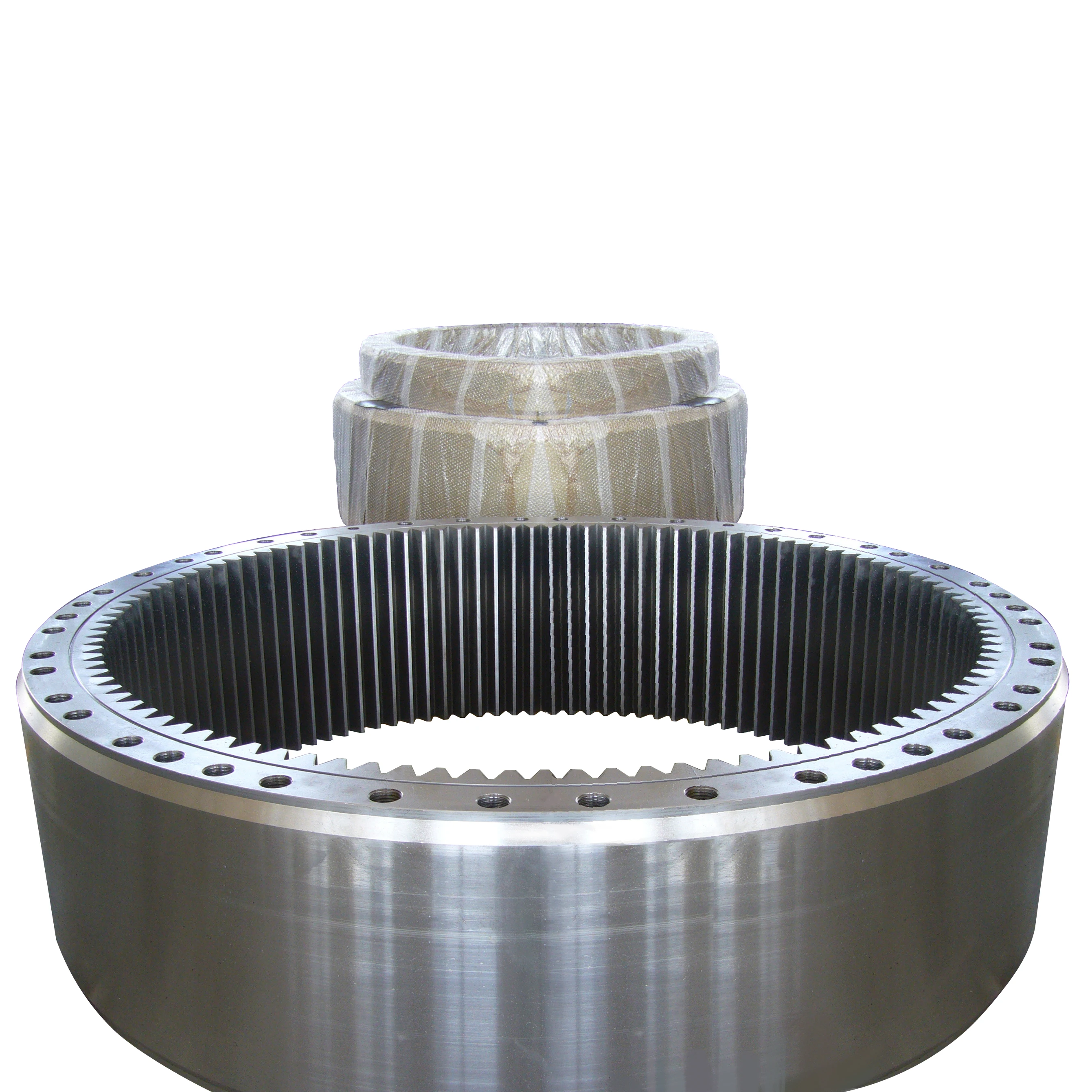 Custom Large Diameter Steel External Gear Ring with Mounting Holes for Industrial Equipment