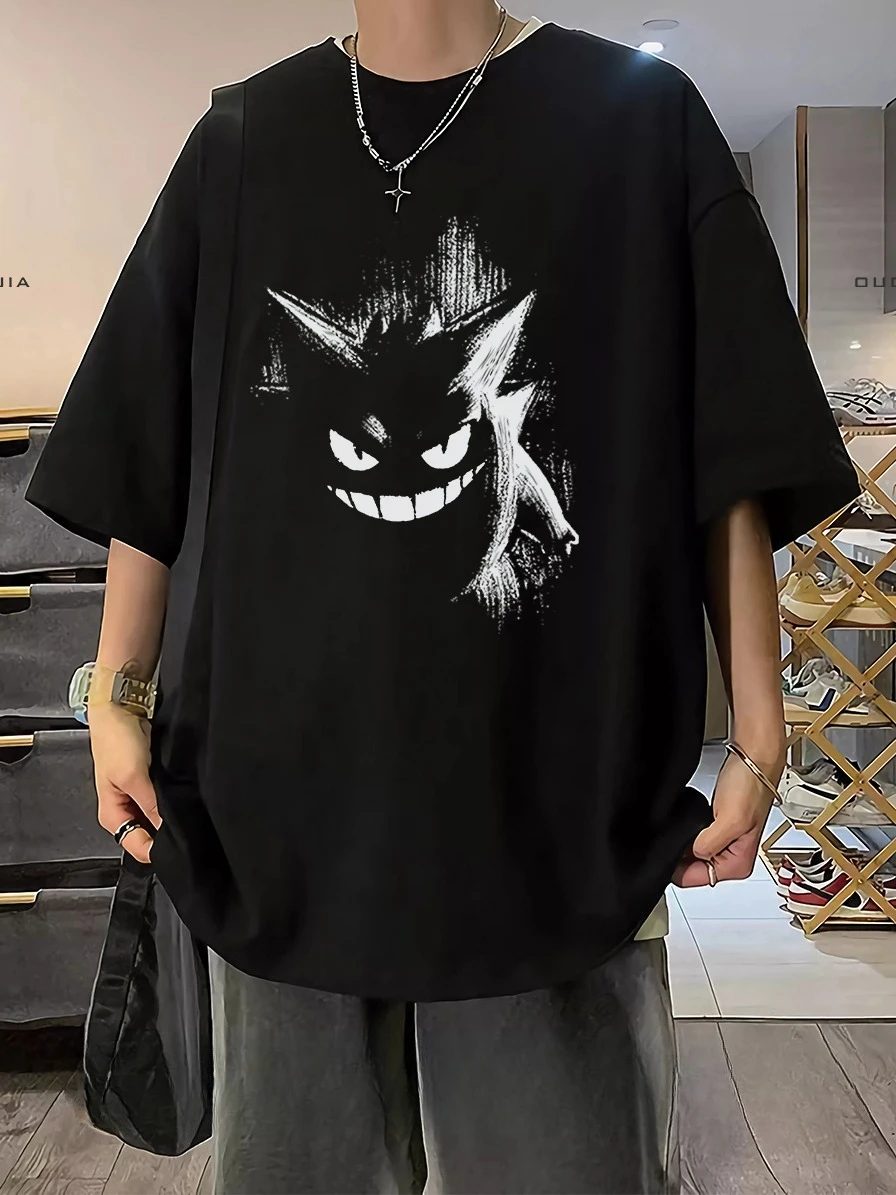 T-shirt à manches courtes en coton épais pour hommes, ample, grande taille, Style Ins Hong Kong, haut polyvalent à col ras du cou, printemps et été