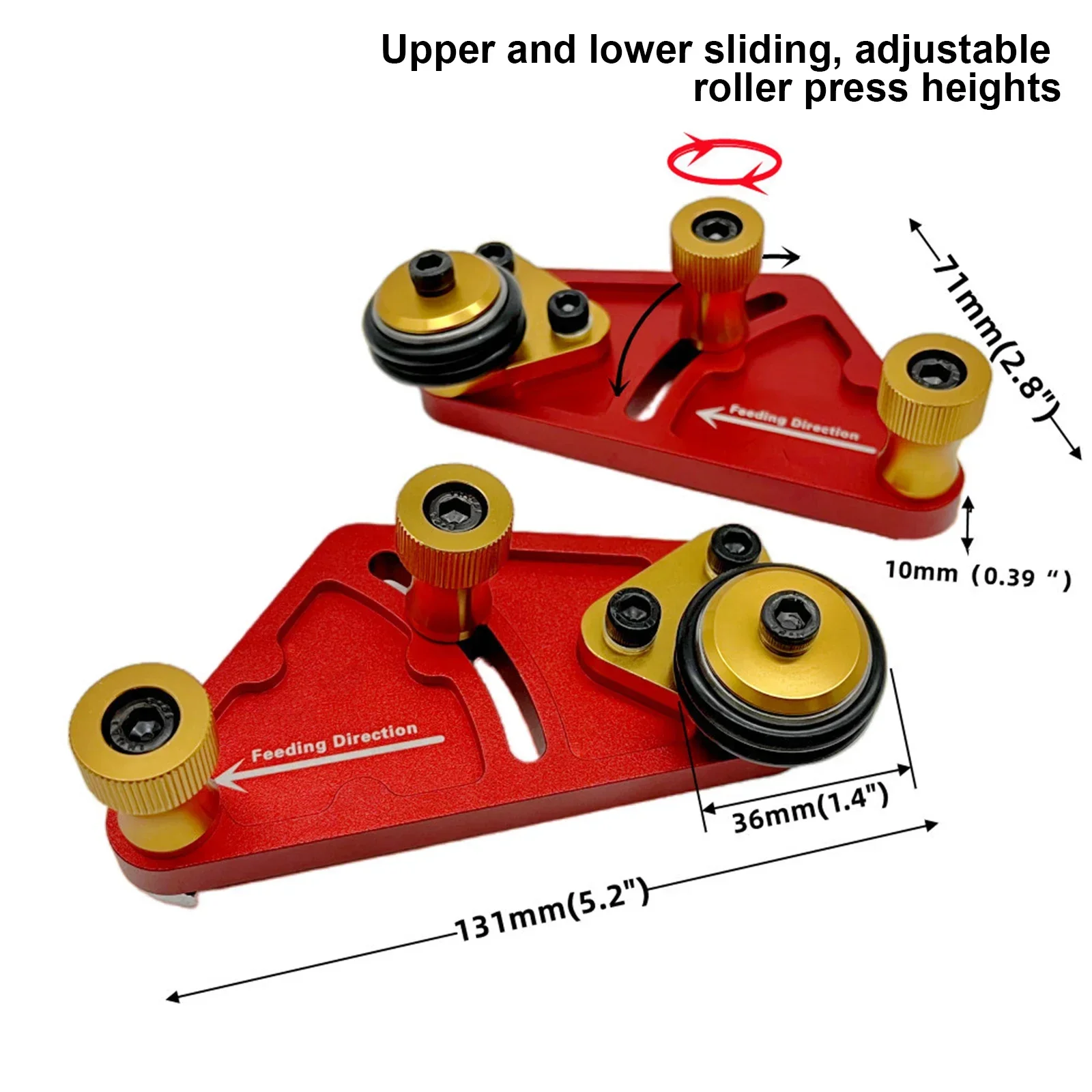 Woodworking 1 Pair Bearing Roller Feeder Upgraded Aluminum Alloy Loc Board Table Saw Feeding Safety Propelling Auxiliary Tool