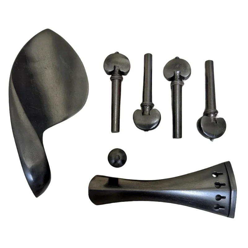 4/4 accessories Ebony Violin Fitttings Violin Tailpiece Violin Chinrest Violin Pegs Violin Endpin Fiddle Parts