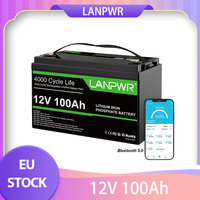 LANPWR 12V 100Ah LiFePO4 Battery Pack, 1280Wh Energy, with 4000+ Deep Cycles & Built-In 100A BMS, with Bluetooth