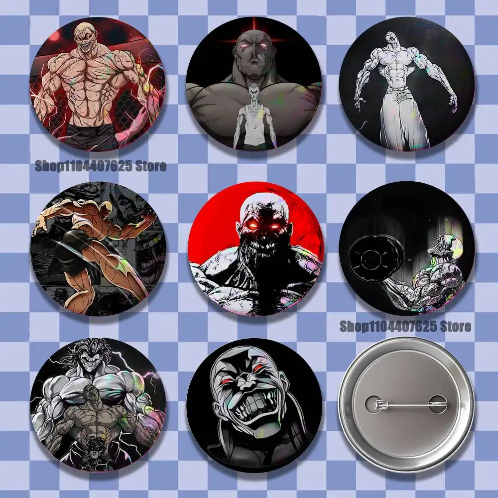 

Jack Hanma B-Baki Badges Button Round Creative Pin Brooch Badge Bag Decor Accessories Fans Collect Friends Gifts