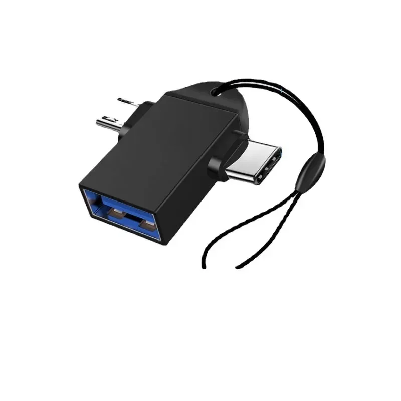 2 in 1 Type-C USB 3.0ตัวเมียเป็น Micro USB OTG อะแดปเตอร์สำหรับโทรศัพท์ Android แปลงข้อมูลสำหรับแท็บเล็ตฮาร์ดดิสก์อะลูมินัมอัลลอย