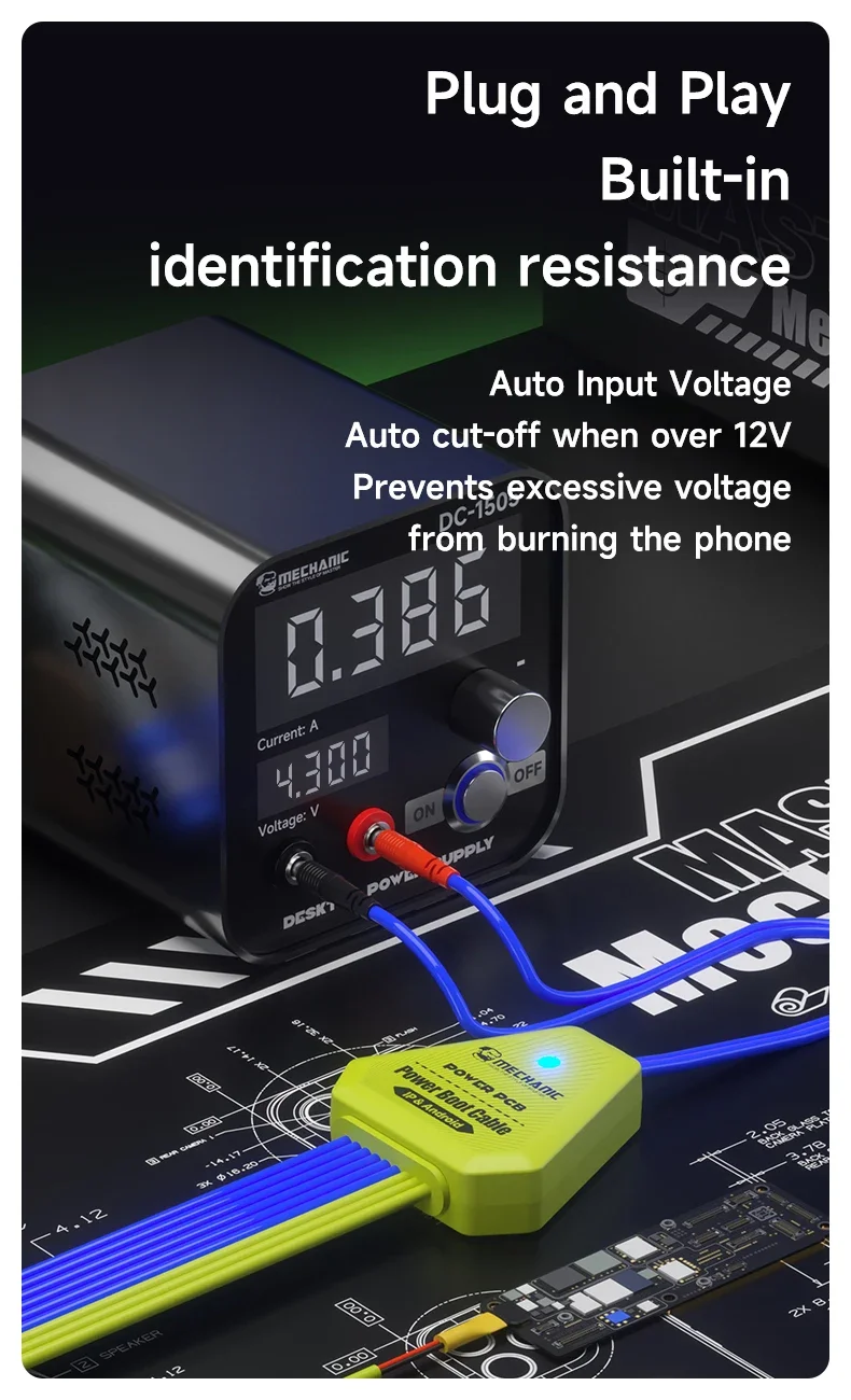 MECHANIC POWER PCB Кабель загрузки питания Поддержка IP 16 16PLUS 16 Pro Max для Android Обнаружение включения Автоматическое распознавание Ремонт