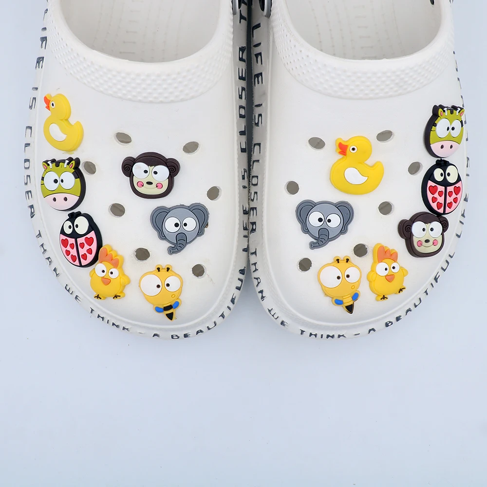 Shoe Джиббитц Decorations Charms Pvc Cute Elephant Ladybug Cartoon Shoe Accessories Animal Ornament Children Holiday Party Gift