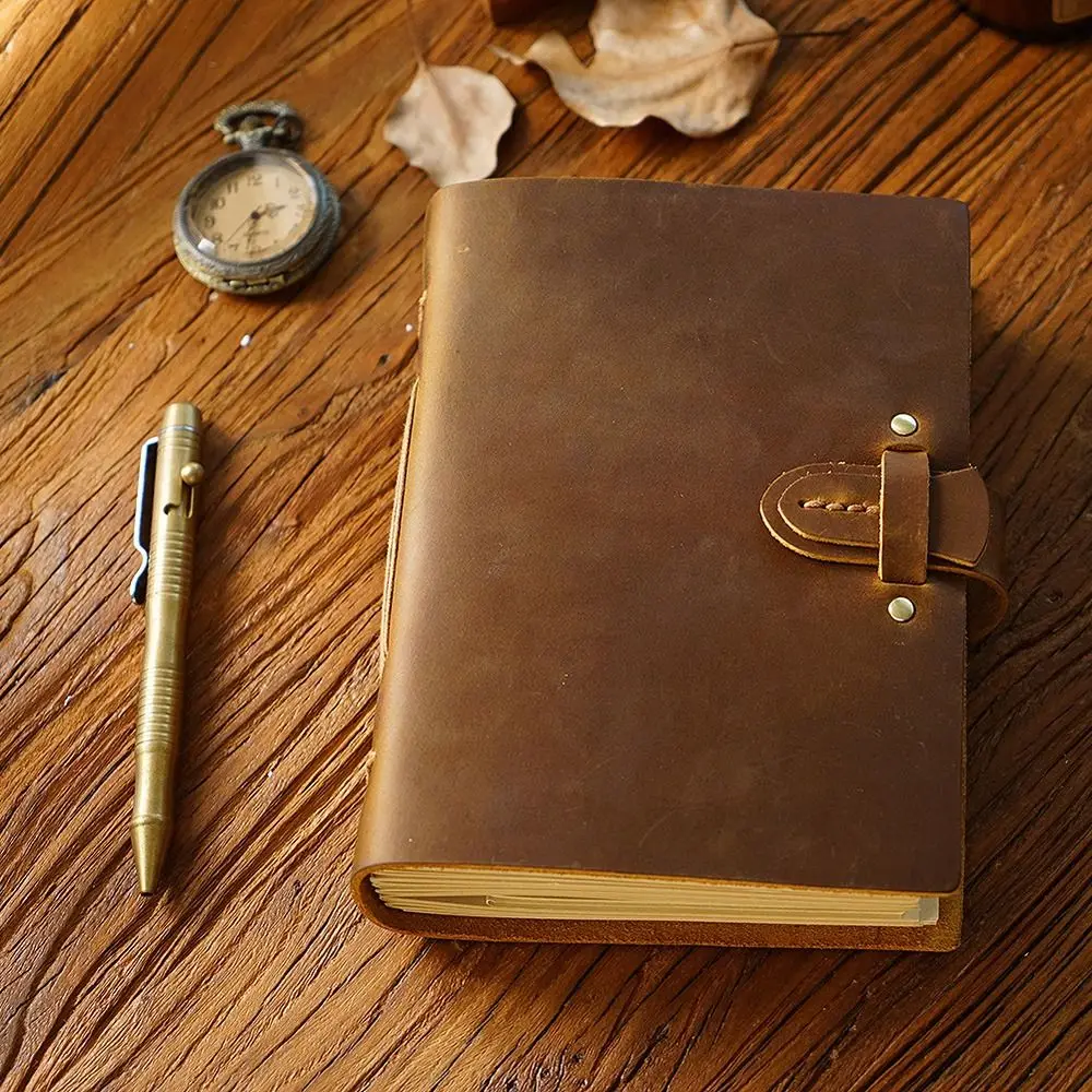 Vintage Leather Bound Journal Genuine Leather Cover Handmade Blank Paper Diary Unlined Blank Pages Travel Sketchbook Student