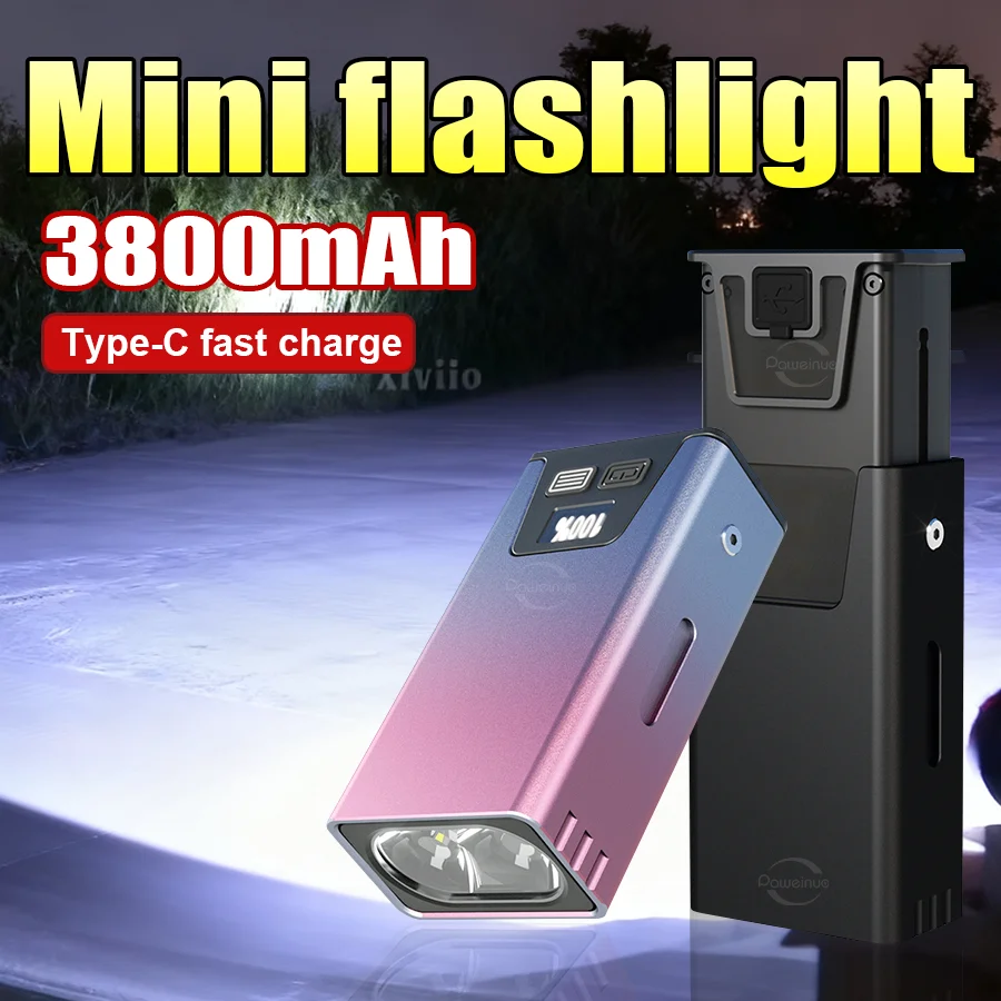 

Super Bright LED Multifunctiona Flashlight for Outdoor Camping Lantern with Magnetic Multiple Portable Torch USB Charger Light