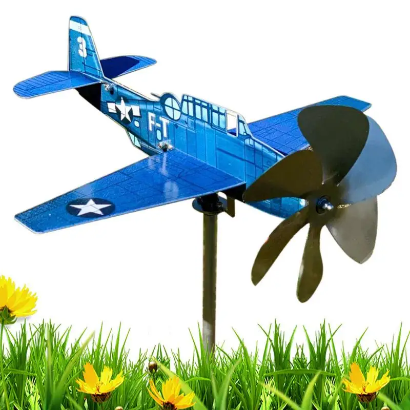 

Aircraft Wind Vane Garden Decoration Metal Airplane Weathervane Outdoor Garden Aircraft Weather Vane Plug Decor Wind Spinner