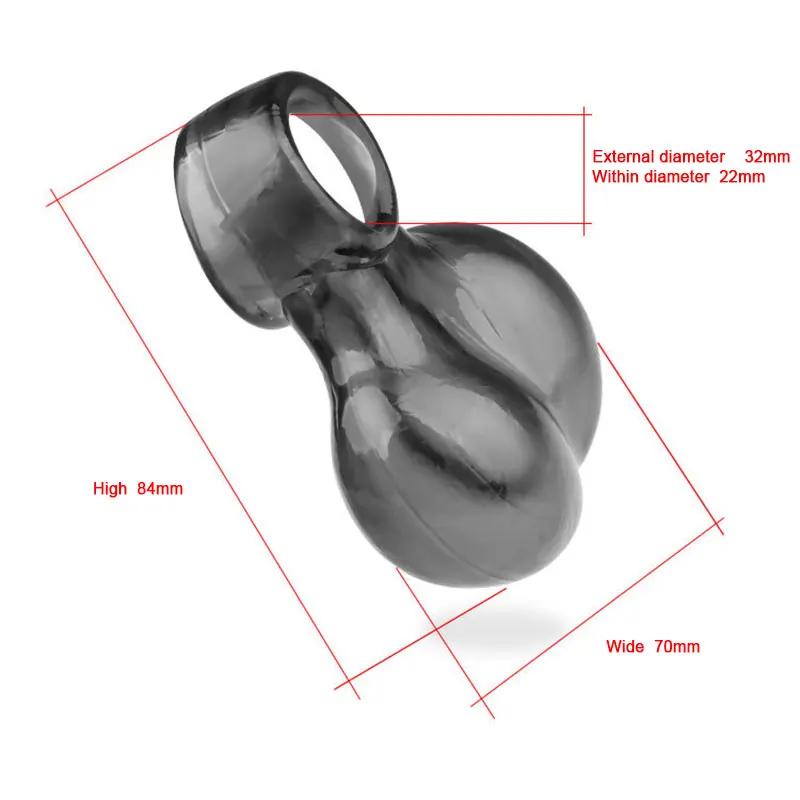 부드러운 음낭 케이지 볼 스트레처 발기 TPE 페니스 링 사정 지연 Cockring 음낭 콕 링 SM 섹스 토이, 남성 성인용