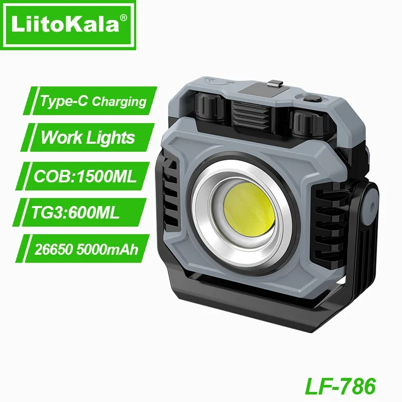

LiitoKala LF-786 LED Working Light Multifunctional Rechargeable Portable Flashlight Outdoor Camping Torch+26650 5000mAh Battery