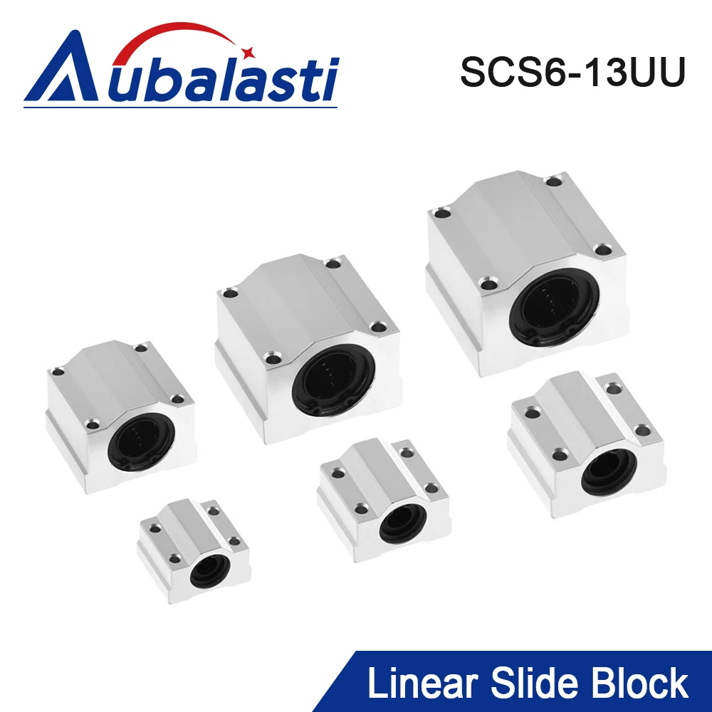Aubalasti 4Pcs Linear Motion Ball Bearing Slide Block Bushing SCS6UU SCS8UU SC10UU SCS12UU Linear Shaft CNC 3D Printer Parts