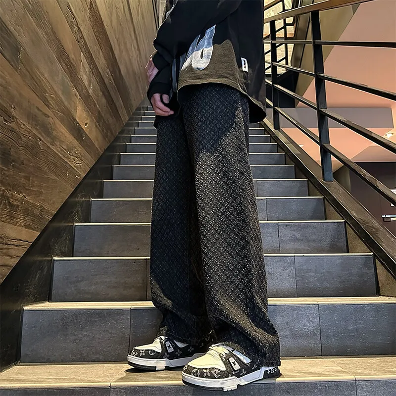 

Black Jeans Men Fashion Retro Blue Jeans Men Streetwear Hip-hop Loose Wide Leg Pants Mens Vintage Denim Trousers Plus Size 4XL