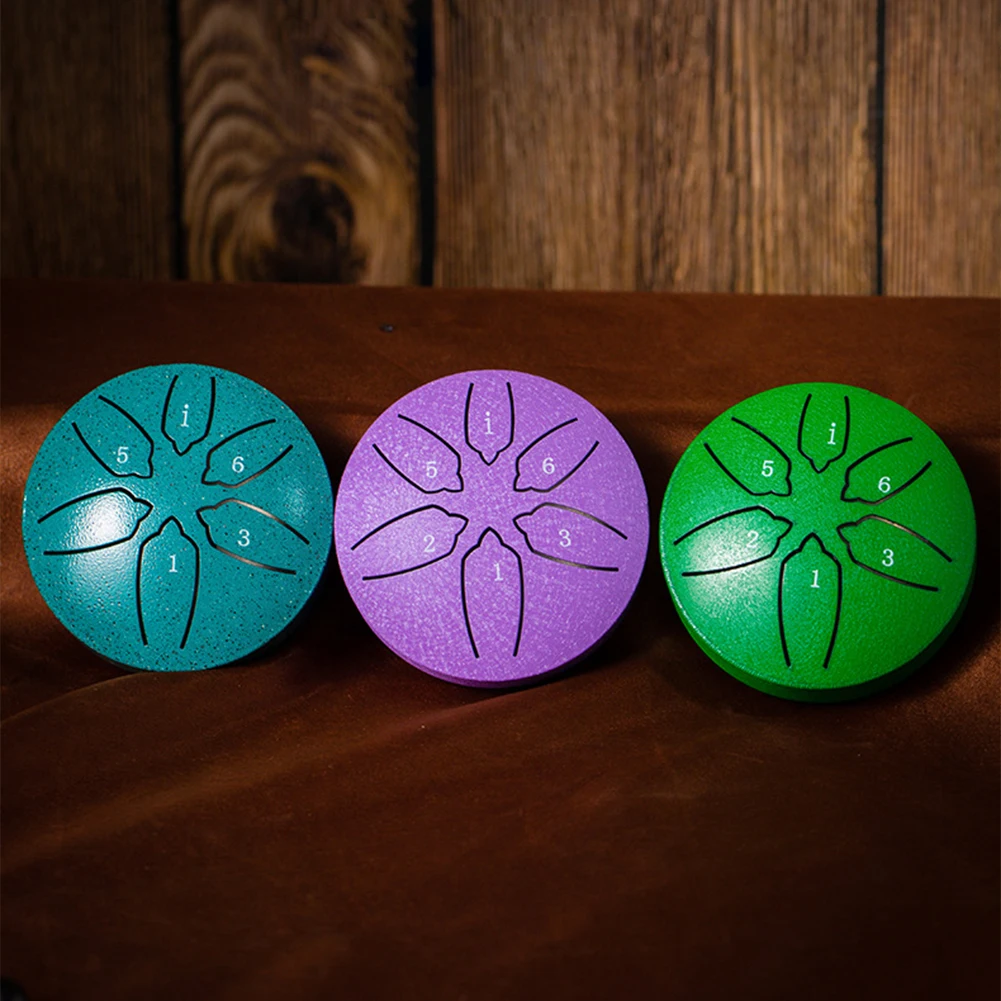 Mini Bęben Czakralny 3 Cale 6 Ton Wodoodporny Stalowy Bęben Języczkowy Eteryczny Hand Pan Idealny do Jogi Medytacji i Edukacji Przedrodzinnej