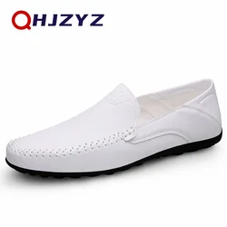 Scarpe da uomo in pelle di lusso Casual 2023 mocassini da uomo morbidi italiani mocassini fatti a mano Slip on traspiranti scarpe da barca Zapatos Hombre