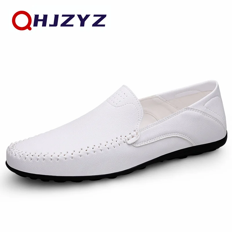 Luxury Leather Men Shoes Casual 2026 Italian Soft Men Loafers Handmade Moccasins Breathable Slip on Boat Shoes Zapatos Hombre