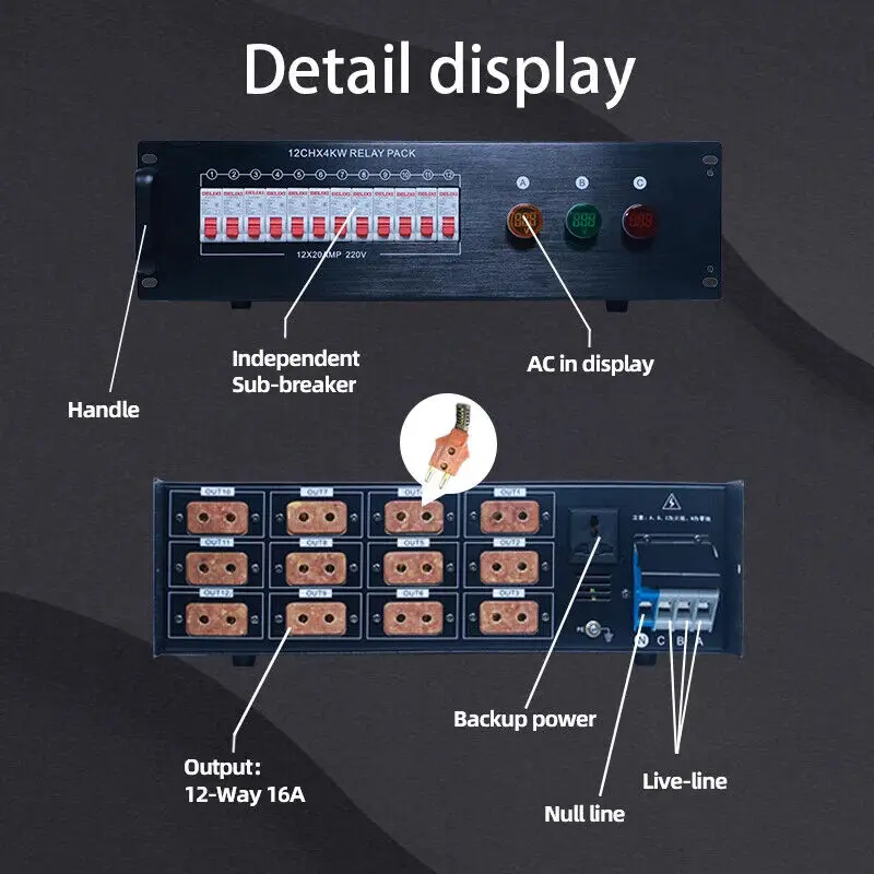 12 Way Power Distribution for Stage Light Party Ktv Club Dj Disco Light Box