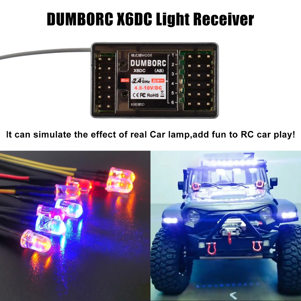 DUMBORC X6P 6CH 2.4G RC Radio Controller Transmitter with X6DC Receiver for RC Car Boat Tank Support DIY