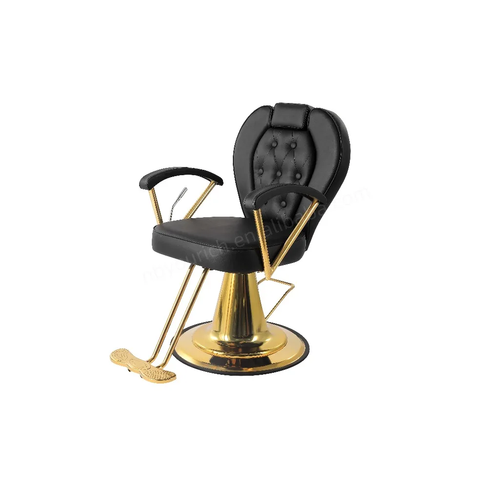 Black Salon Chair High-quality Reclining Barber Chair Beauty Styling Chair