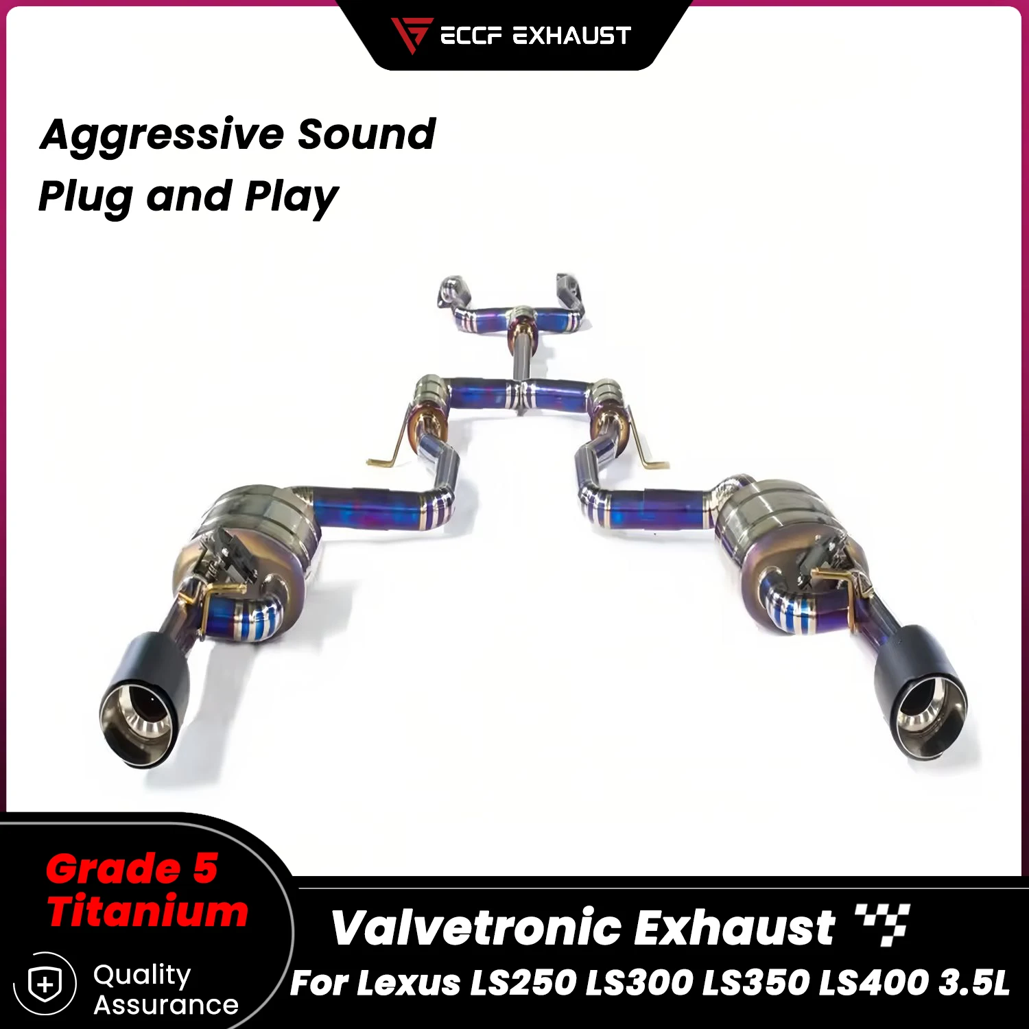 

TItanium Valvetronic Catback Exhaust for Lexus LS250 LS300 LS350 LS400 3.5L Unleash True Exhaust Performance Easy Installation